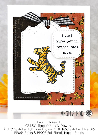 Impression Obsession Tigger Ups and Downs Clear Stamp Set cs1331 tag card