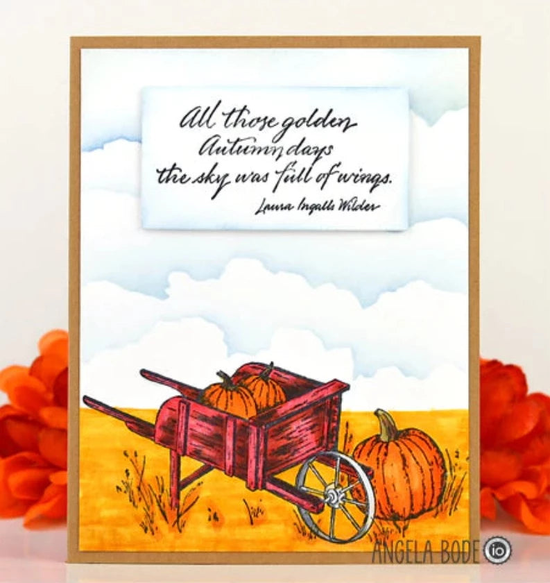 Impression Obsession October Red Rubber Cling Stamps rrset1023 autumn fun