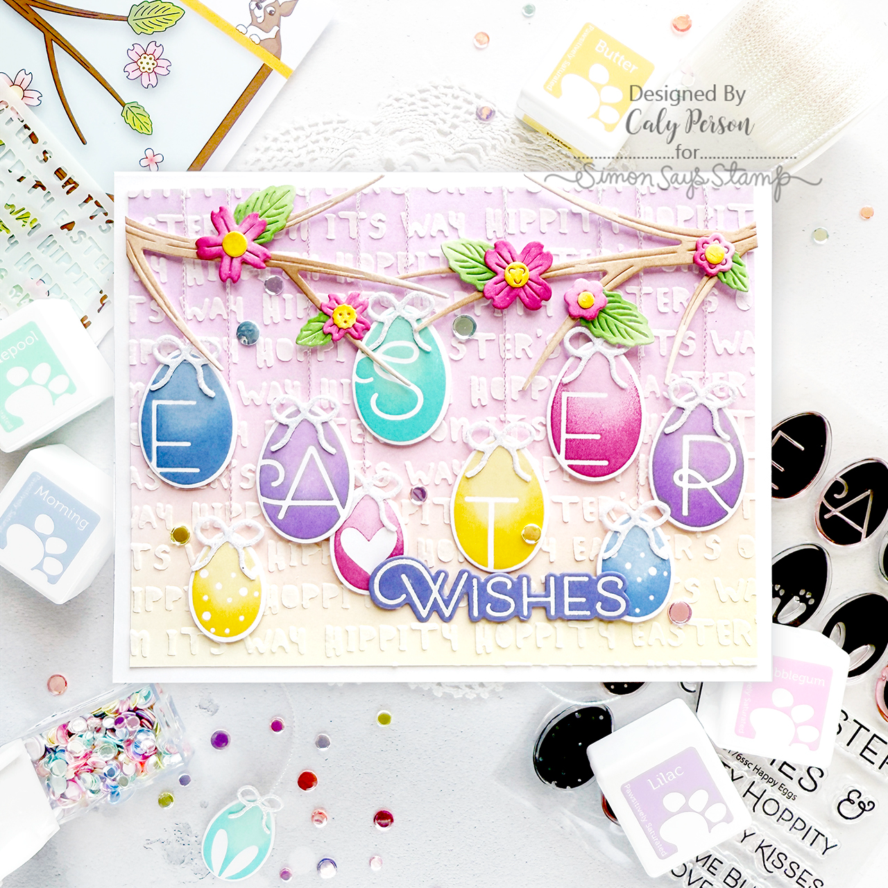 Simon Says Clear Stamps Happy Eggs 3176ssc Rain or Shine Easter Card | color-code:ALT05