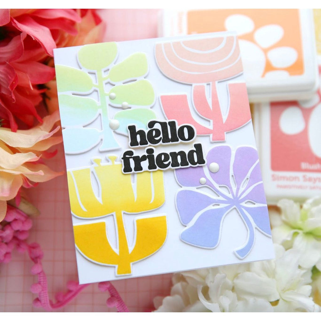Simon Says Stamp Mod Plants Wafer Dies 1218mdc Rain or Shine Hello Card | color-code:ALT04