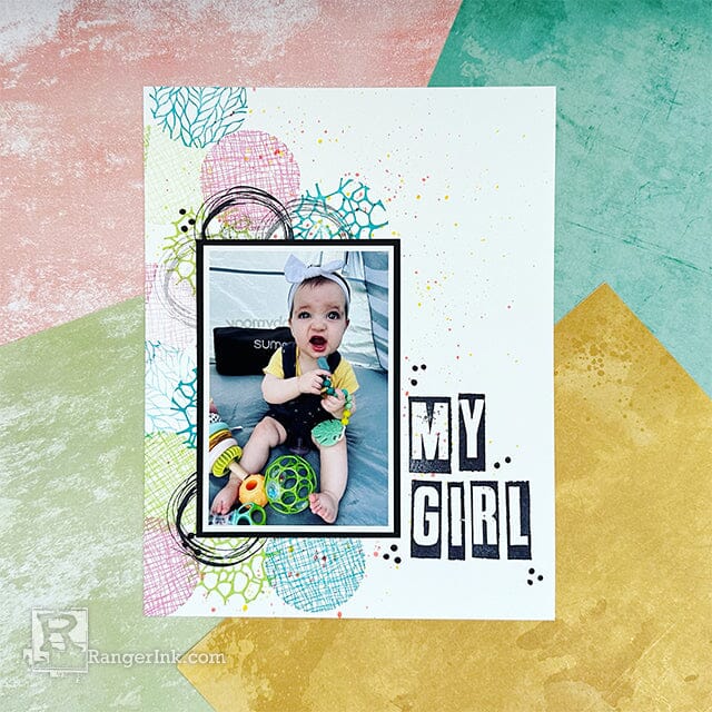 Ranger Archival Ink Pad PARADISE TEAL AIP52500 Archival Ink Scrapbook Layout | color-code:ALT01