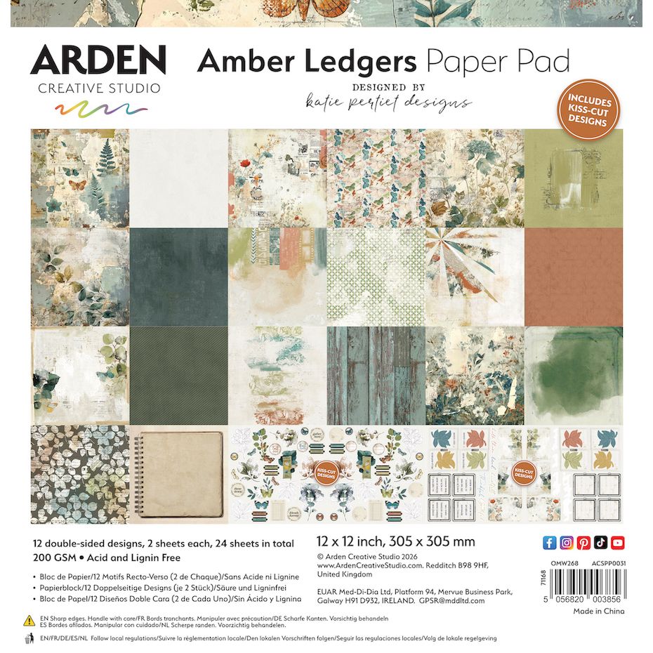 Arden Creative Studio Amber Ledgers 12x12 Paper Pad acspp0031
