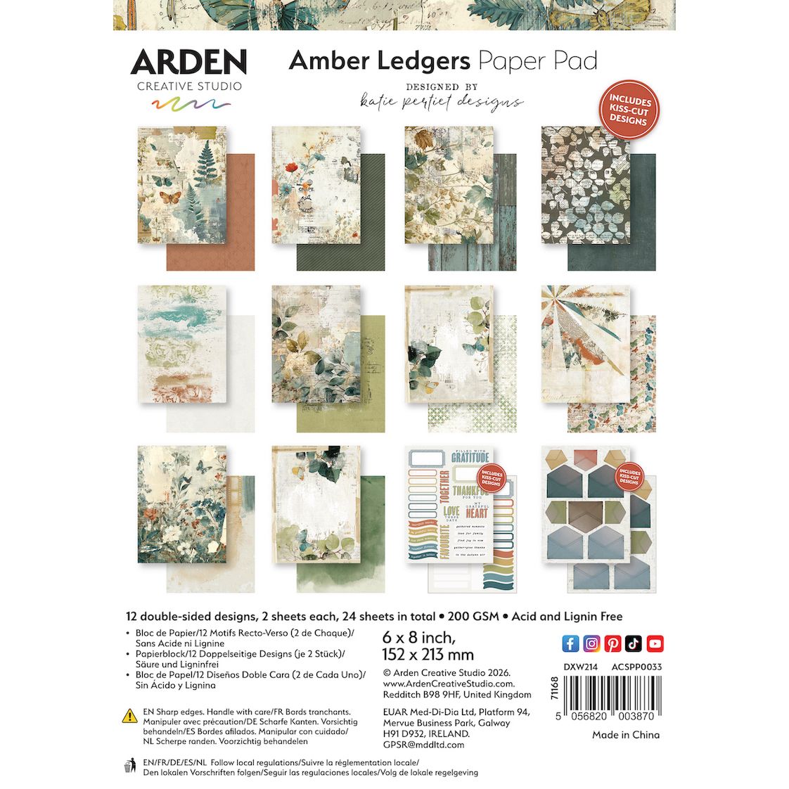 Arden Creative Studio Amber Ledgers 6x8 Paper Pad acspp0033