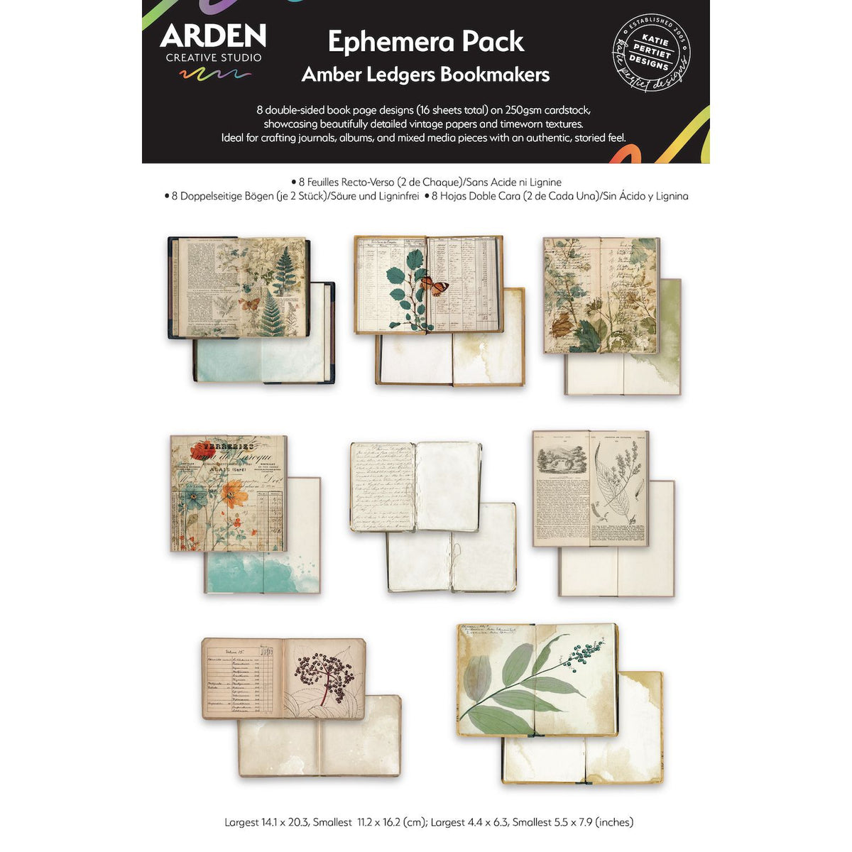 Arden Creative Studio Amber Ledgers Bookmakers Ephemera Pack acsep0018