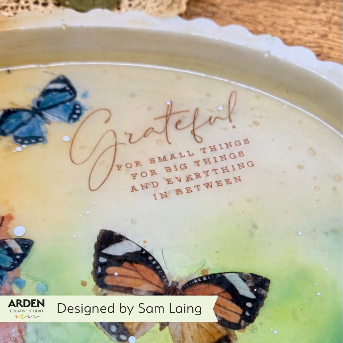 Arden Creative Studio Amber Ledgers Rub-On Transfer Set acsro0013 blue and orange butterflies grateful plate card sam laing