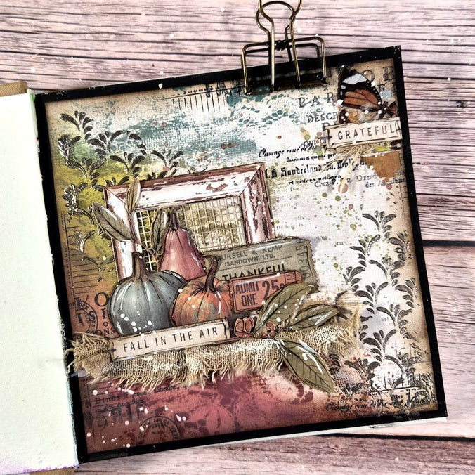 Arden Creative Studio Amber Ledgers Rub-On Transfer Set acsro0013 picture frame pumpkins tickets fall in the air card vicky papaioannou | color-code:ALT01