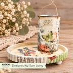 Arden Creative Studio Amber Ledgers Thankful Kiss Cut PET Tape acsct0010 flowers butterflies grateful plate and decoration sam laing