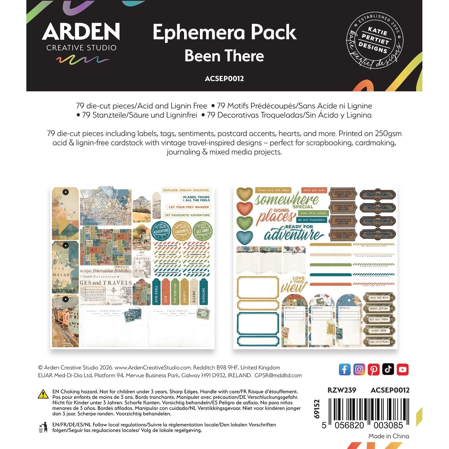 Arden Creative Studio Been There Ephemera Pack acsep0012
