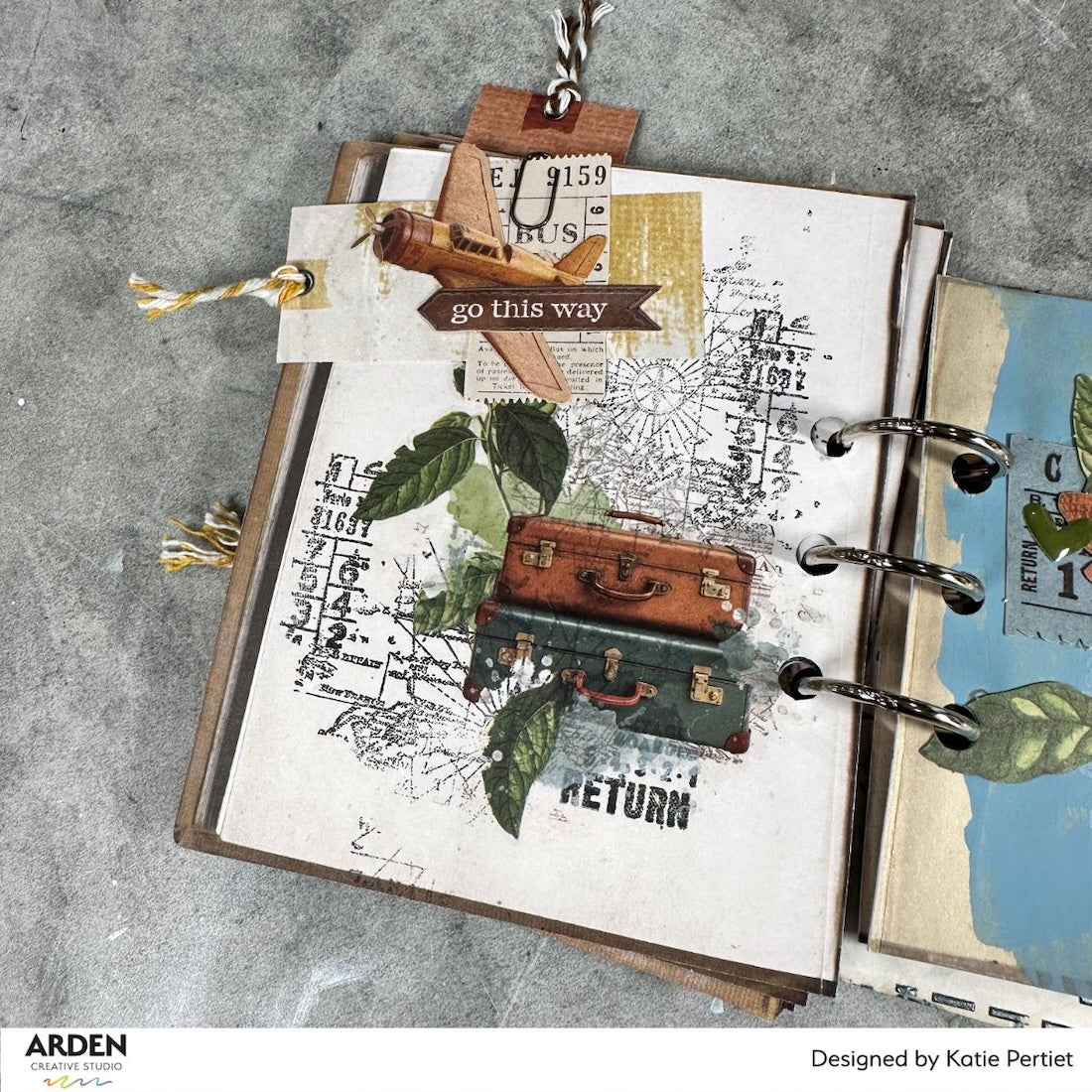 Arden Creative Studio Been There Rub On Transfer Set acsro0008 suitcase