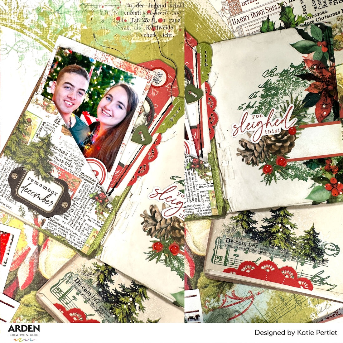 Arden Creative Studio Christmas Carol Clusters Clear Stamp Set acscs0032 remember december acorn garland trees