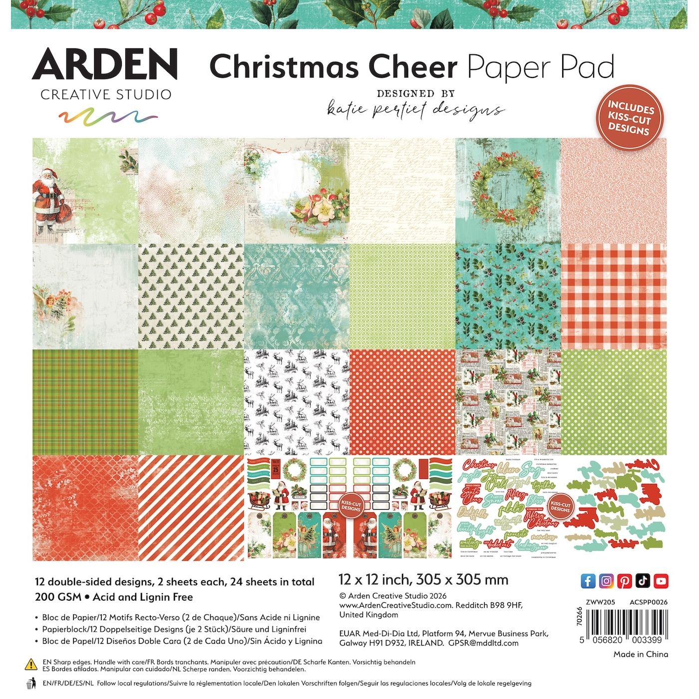 Arden Creative Studio Christmas Cheer 12x12 Paper Pad acspp0026