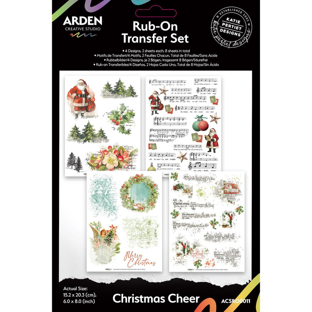 Arden Creative Studio Christmas Cheer 6x8 Rub On Transfer Set acsro0011