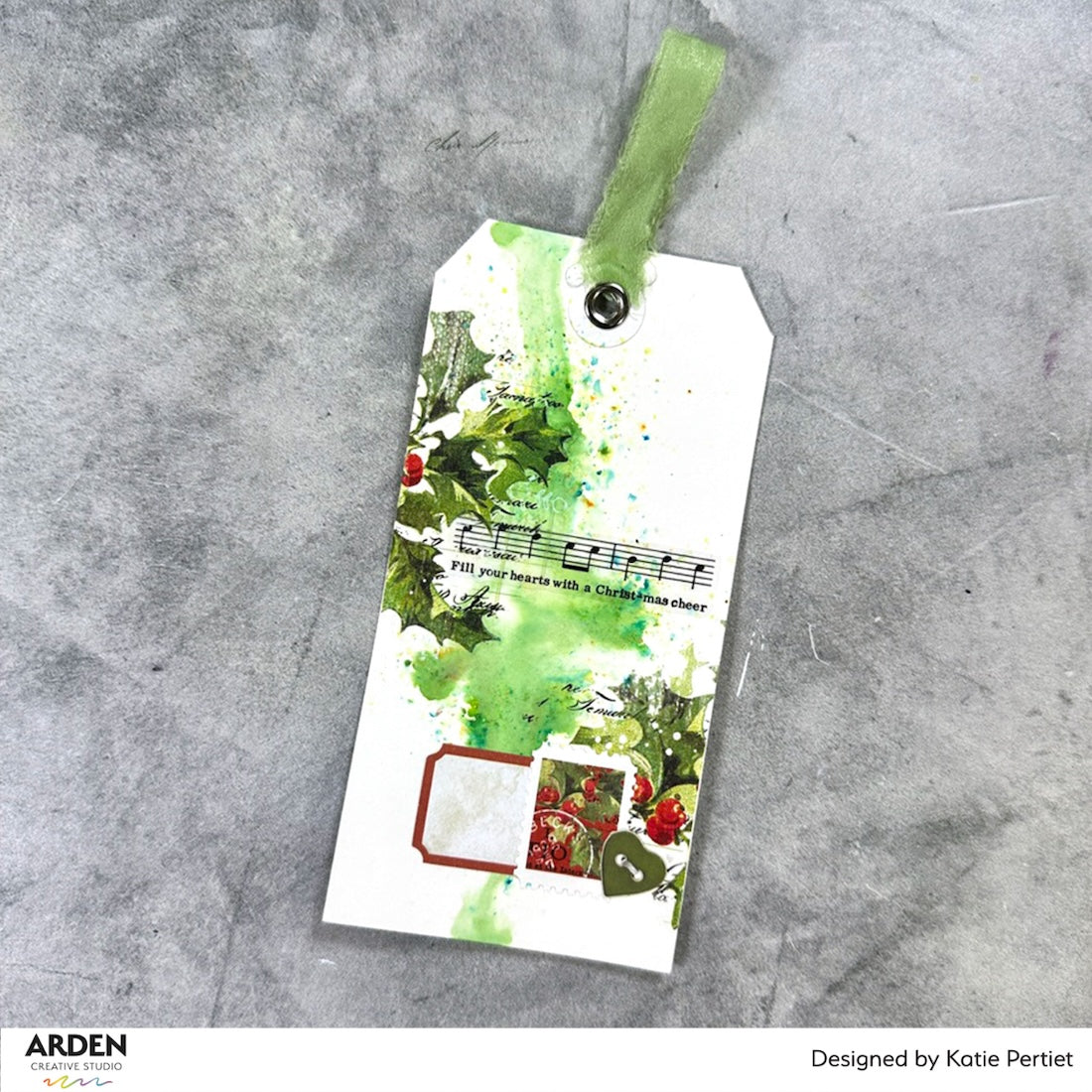 Arden Creative Studio Christmas Cheer Ephemera Rolls acser0002 music notes garland tag card