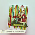 Arden Creative Studio Christmas Cheer Epoxy Stickers acses0002 santa red film trees believe in magic card