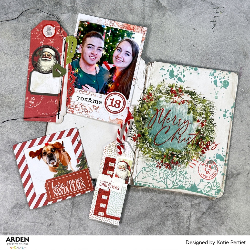 Arden Creative Studio Christmas Cheer Film Reel Continuous Tape acsct0009 santa dog stripes christmas card