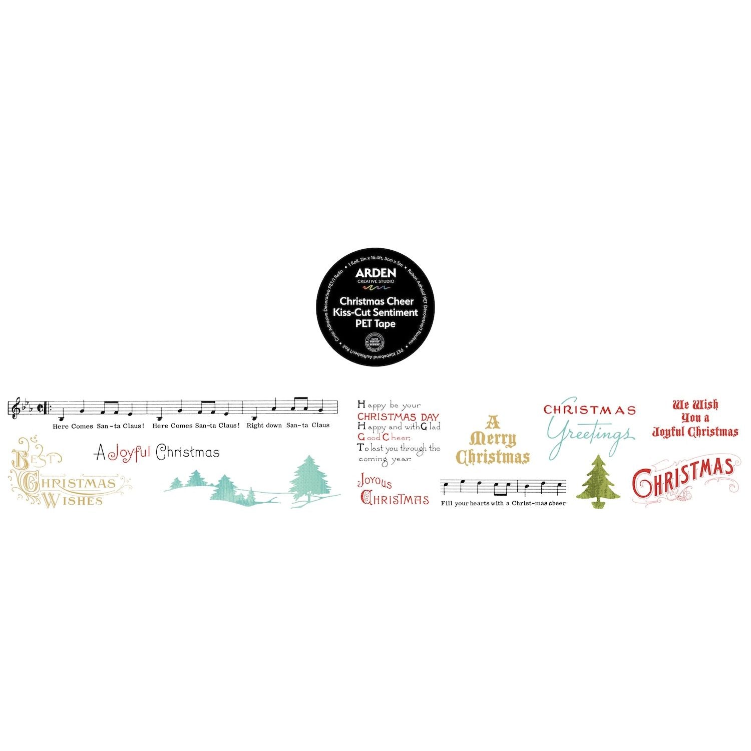 Arden Creative Studio Christmas Cheer Kiss Cut Sentiment Tape acsct0008