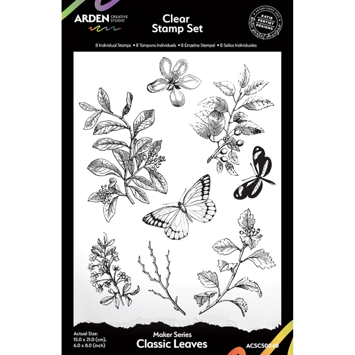 Arden Creative Studio Classic Leaves Clear Stamp Set acscs0040