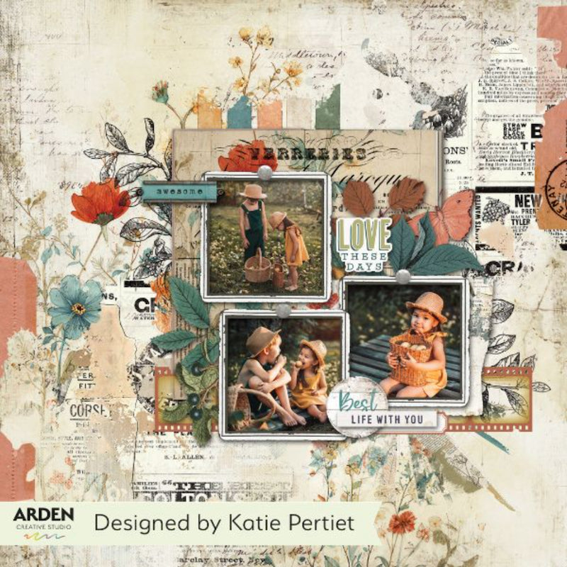 Arden Creative Studio Classic Leaves Clear Stamp Set acscs0040 kids with basket flwoers best life with you journal katie pertiet