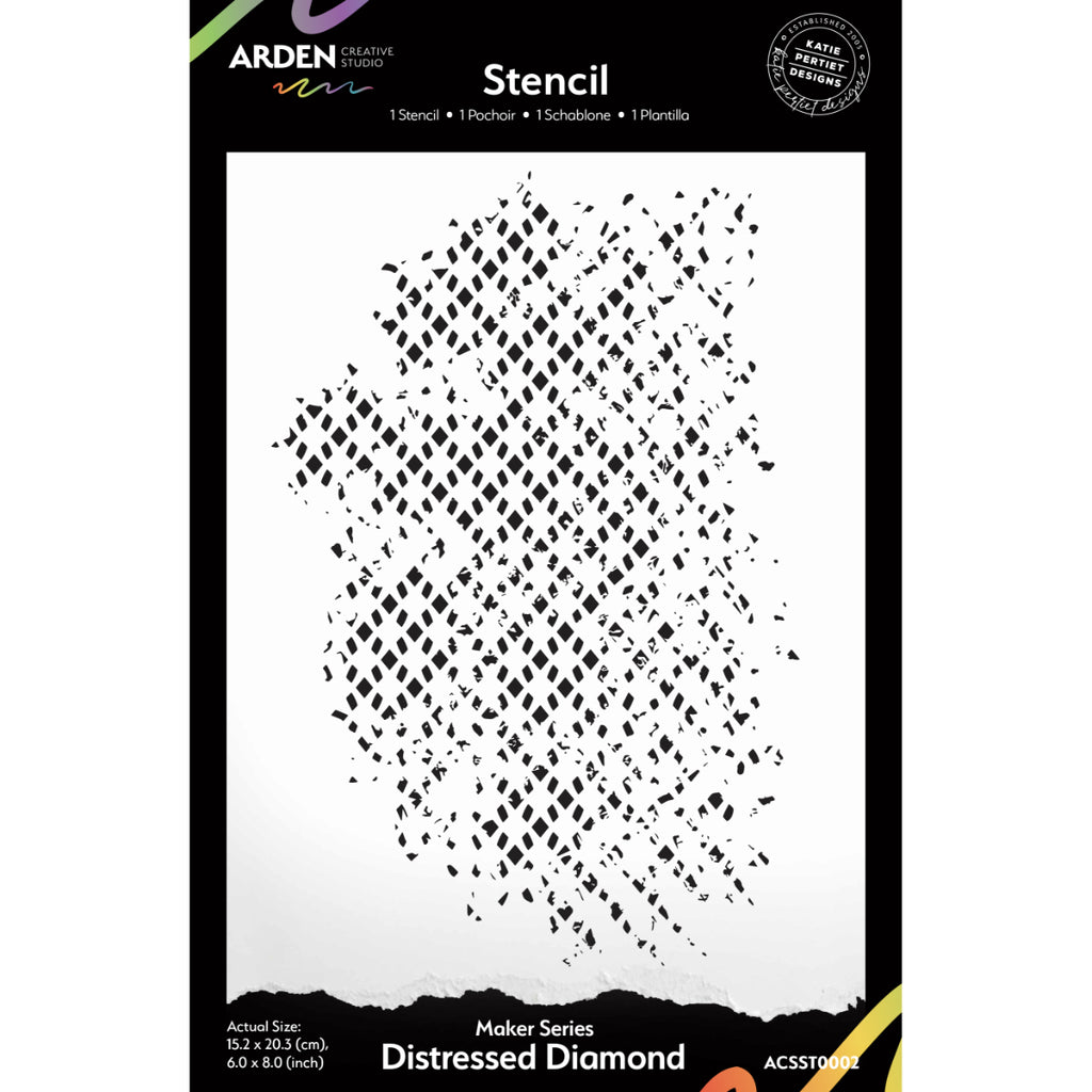 Arden Creative Studio Distressed Diamond Stencil acsst0002
