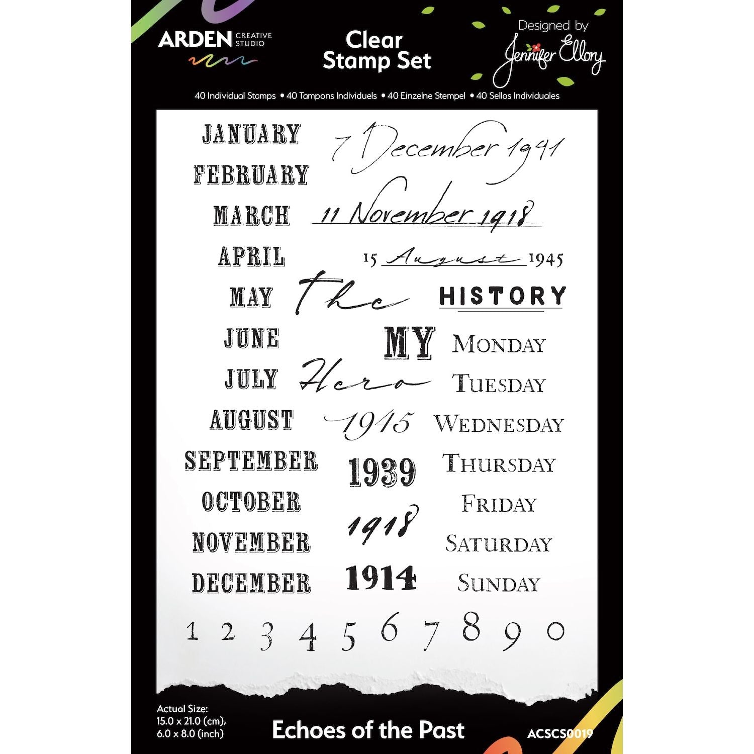 Arden Creative Studio Echoes of the Past Clear Stamp Set acscs0019
