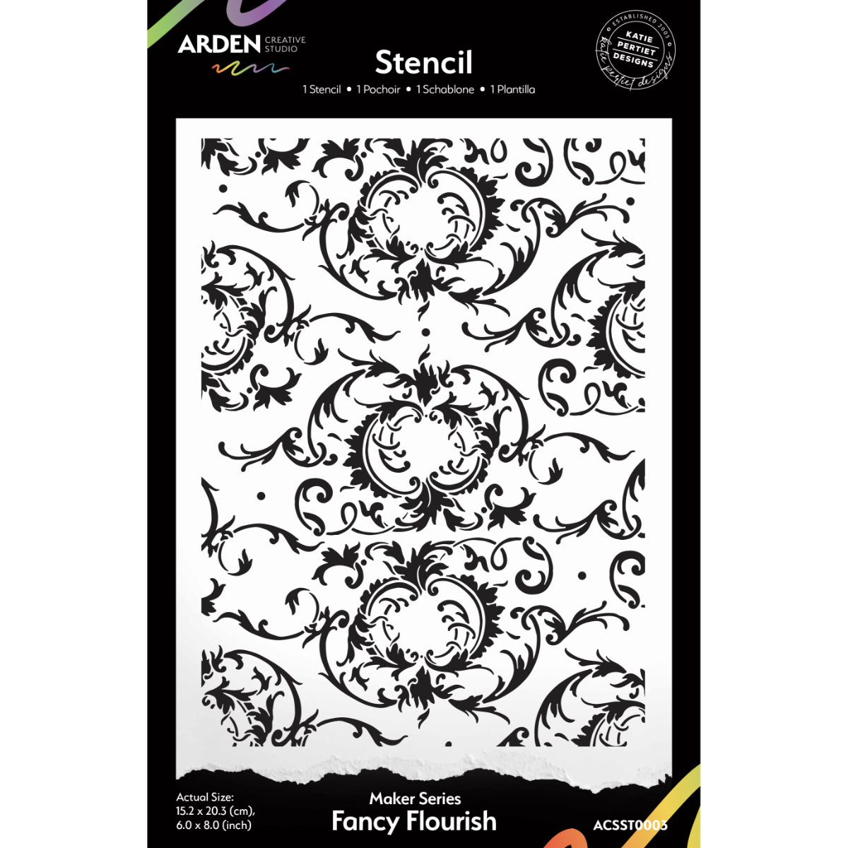 Arden Creative Studio Fancy Flourish Stencil acsst0003