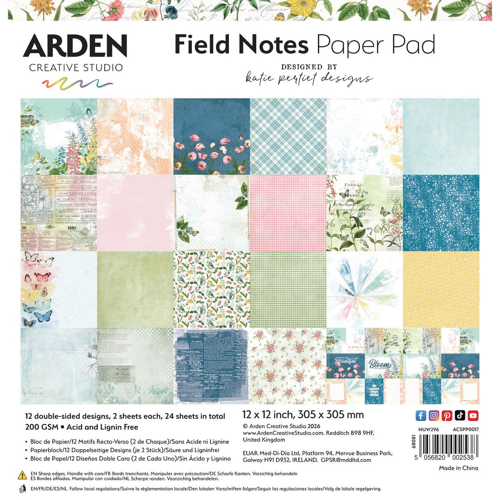 Arden Creative Studio Field Notes 12x12 Paper Pad acspp0017