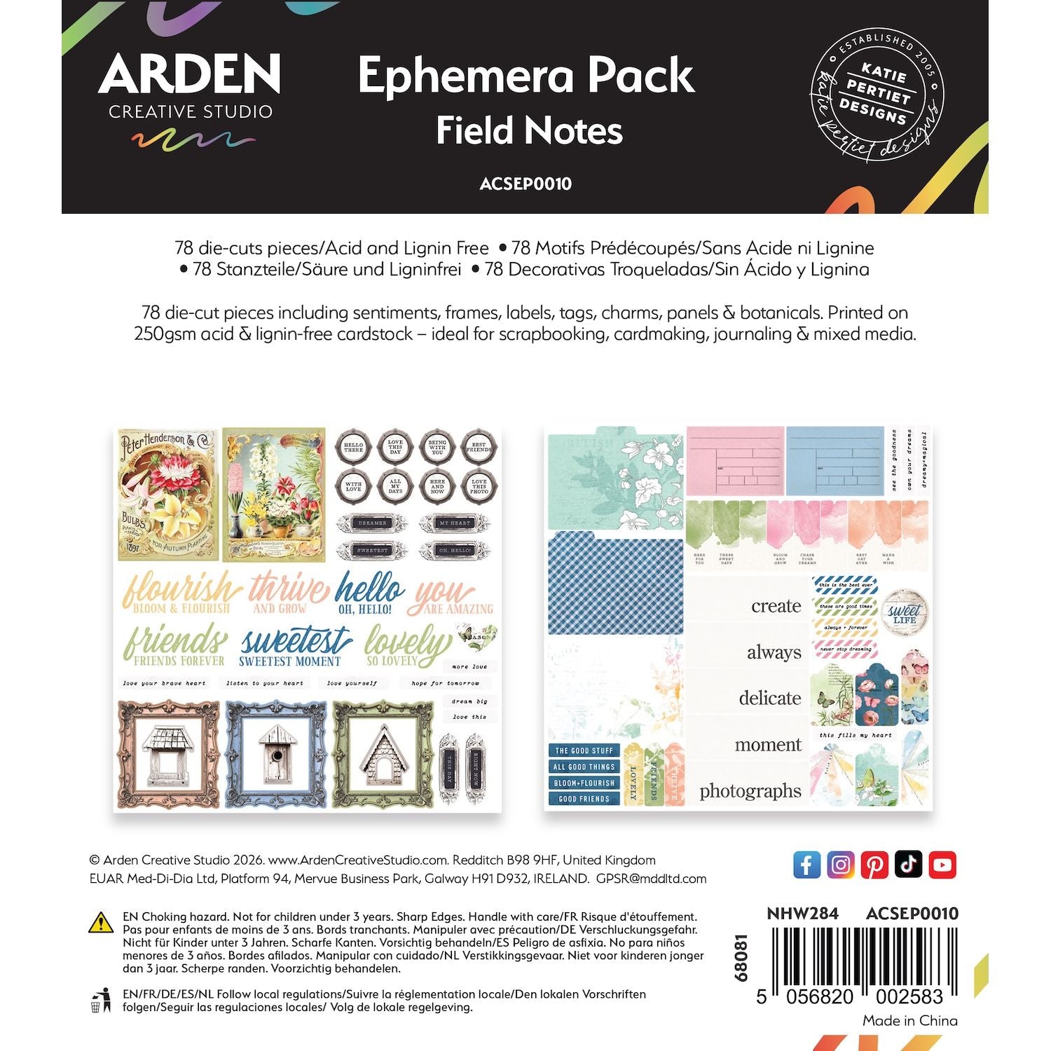Arden Creative Studio Field Notes Ephemera Pack acsep0010