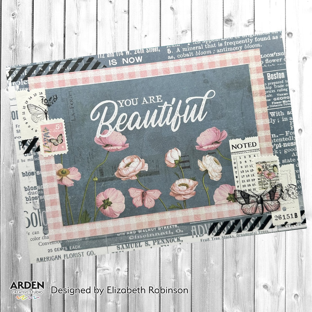Arden Creative Studio Field Notes Ephemera Rolls acser0001 pink flowers