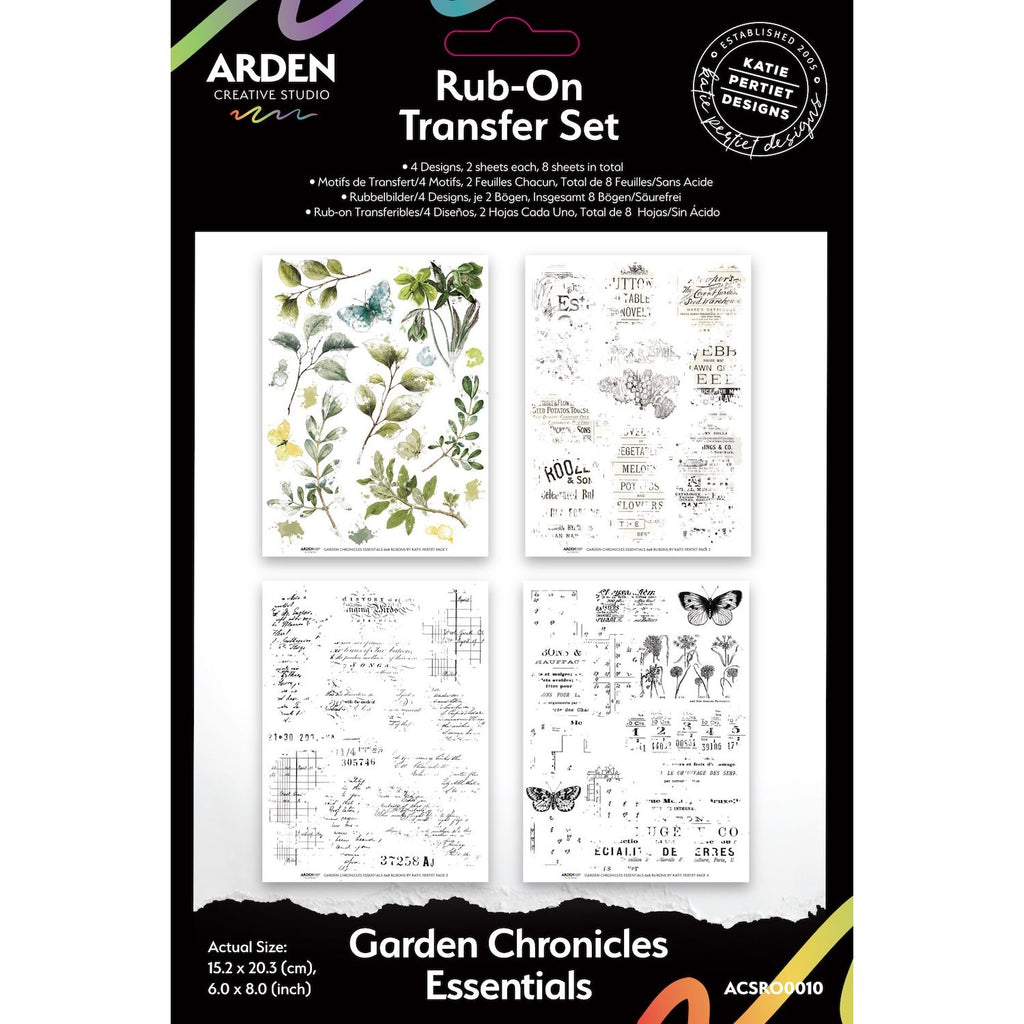 Arden Creative Studio Garden Chronicles Essentials Rub On Transfers acsro0010