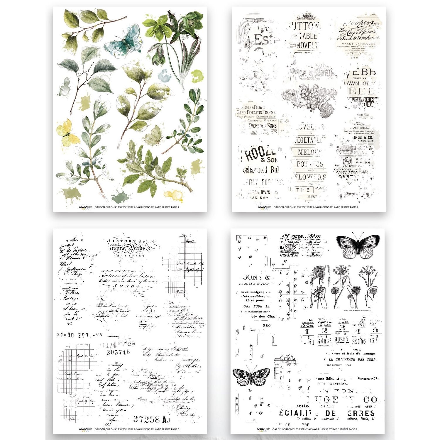 Arden Creative Studio Garden Chronicles Essentials Rub On Transfers acsro0010 butterfly