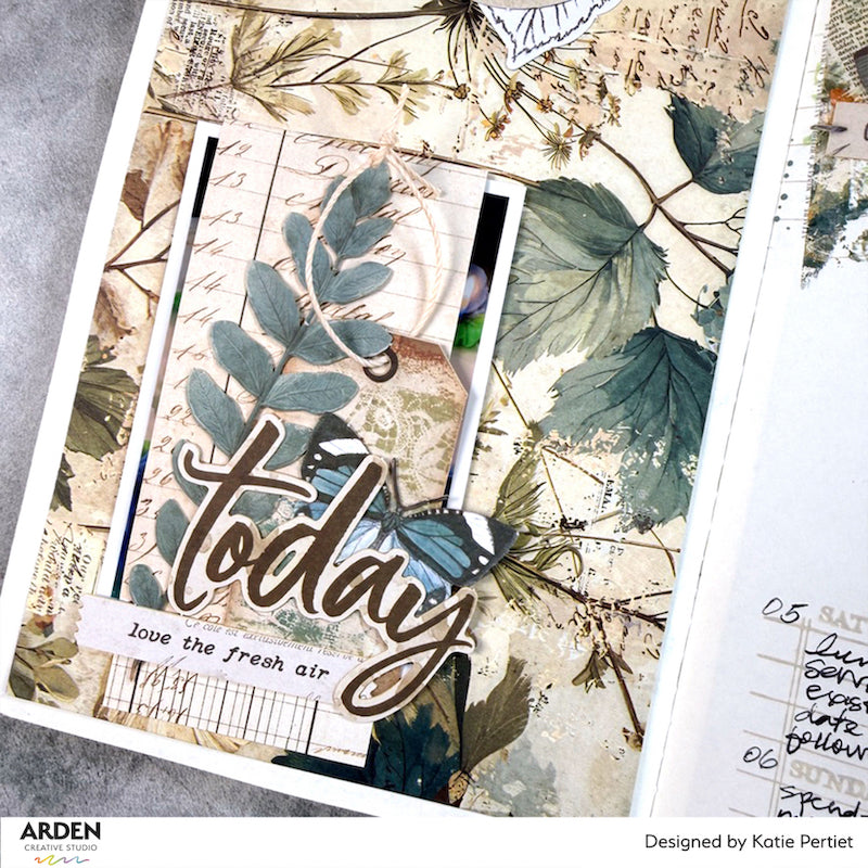 Arden Creative Studio Gratitude Essentials Clear Stamp Set acscs0039 colored leaves blue butterfly today card katie pertiet