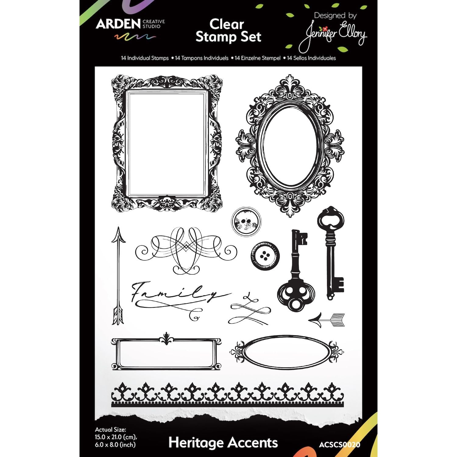 Arden Creative Studio Heritage Accents Clear Stamp Set acscs0020
