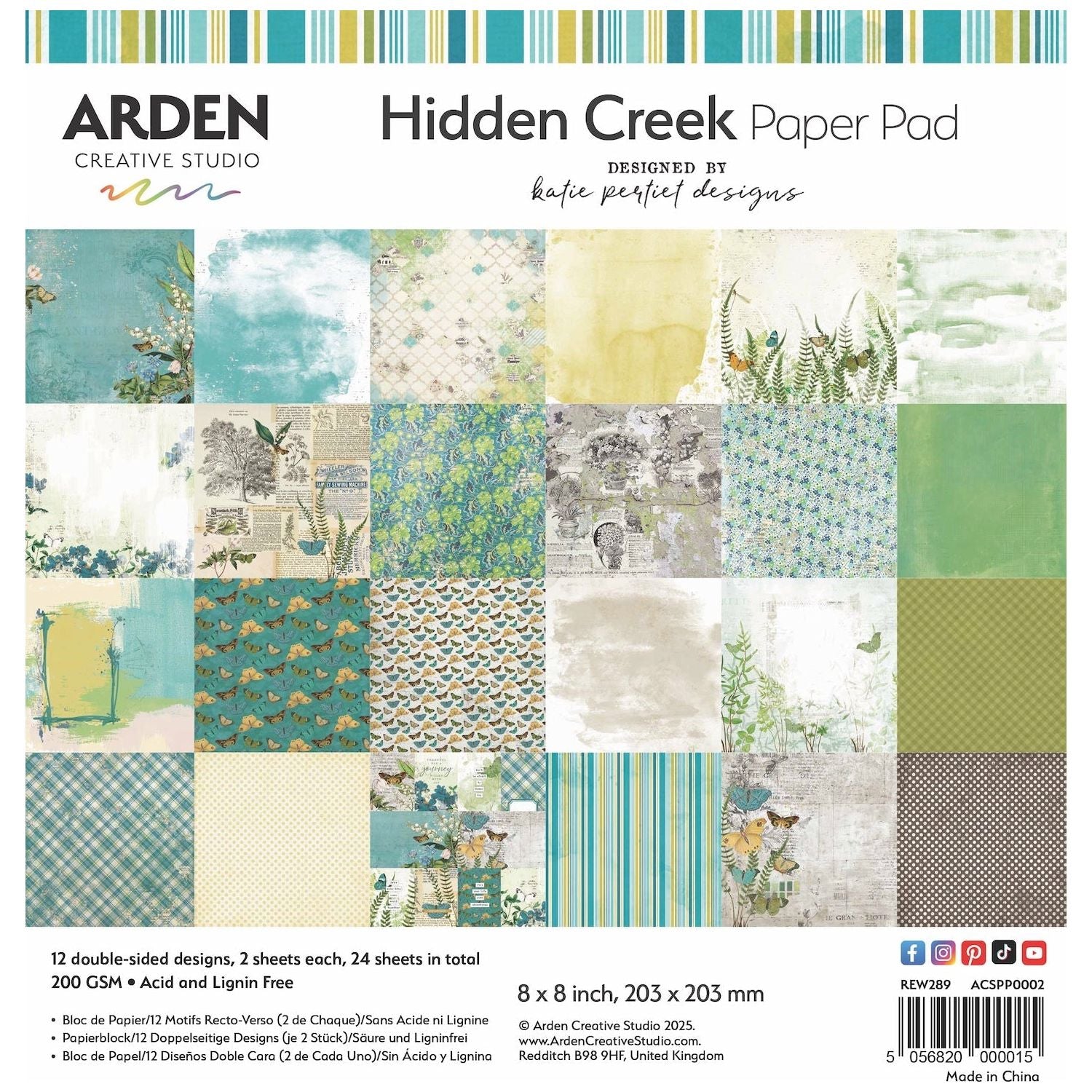 Arden Creative Studio Hidden Creek 8x8 Paper Pad acspp0002