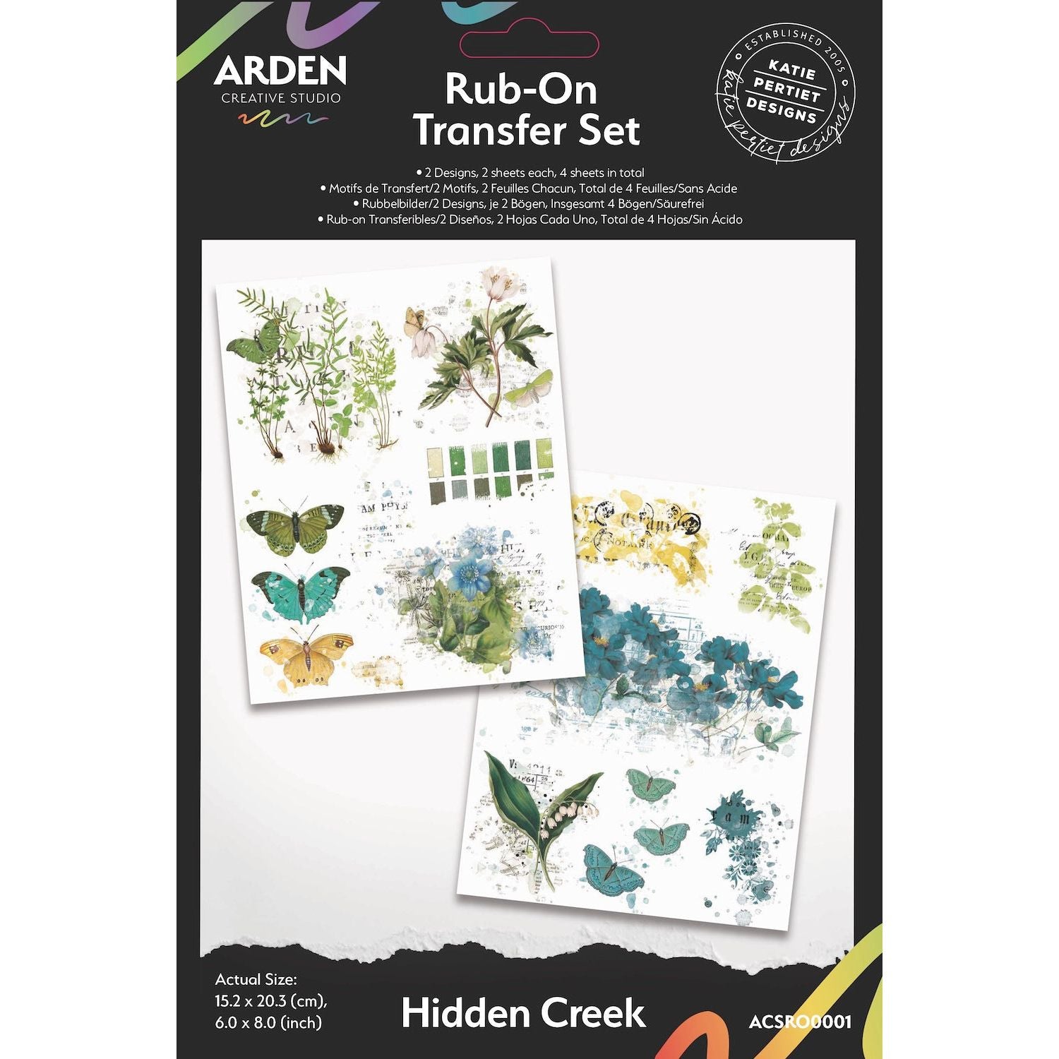 Arden Creative Studio Hidden Creek Rub On Transfer Set acsro0001