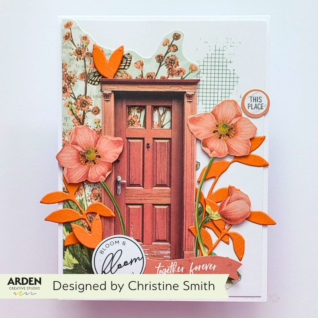 Arden Creative Studio Home and Garden 12x12 Paper Pad acspp0034 orange flowers orange door orange leaves together forever card christine smith