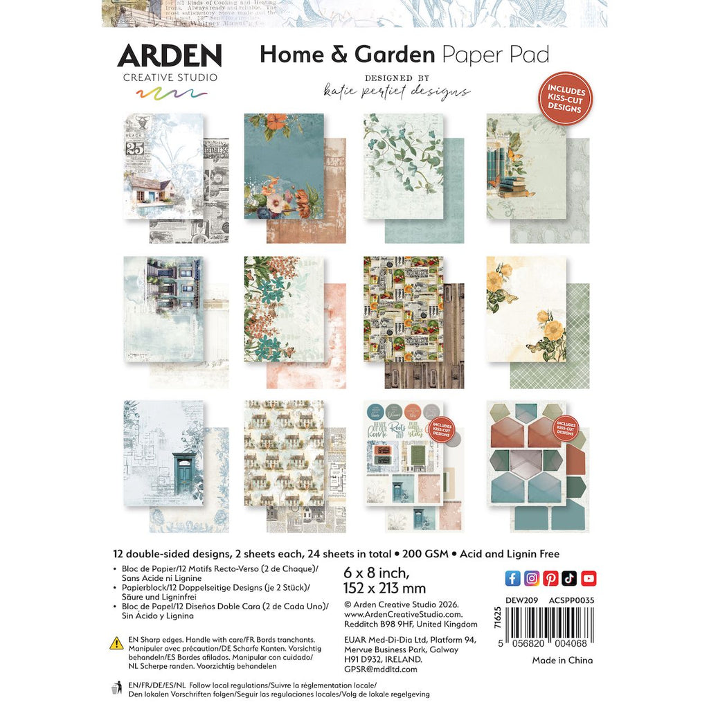 Arden Creative Studio Home and Garden 6x8 Paper Pad acspp0035