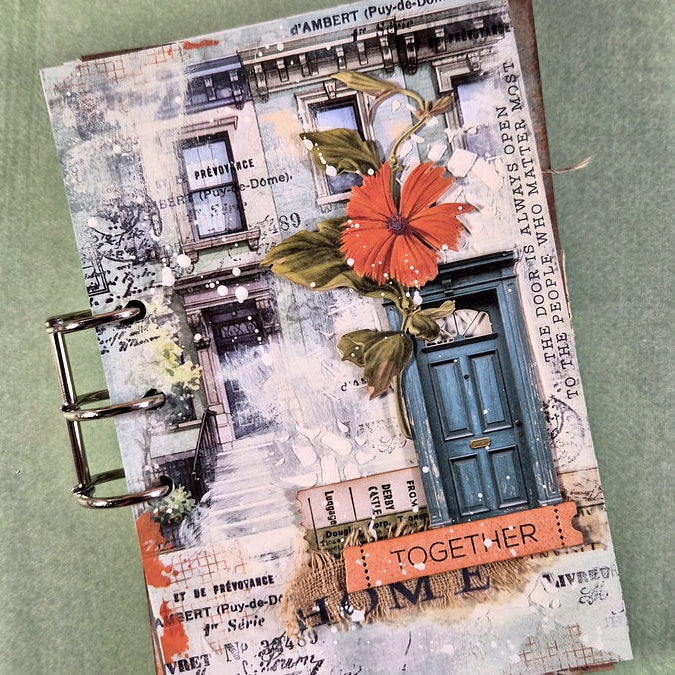 Arden Creative Studio Home and Garden 6x8 Paper Pad acspp0035 orange flower buildings blue door together card vicky papaioannou | color-code:ALT01