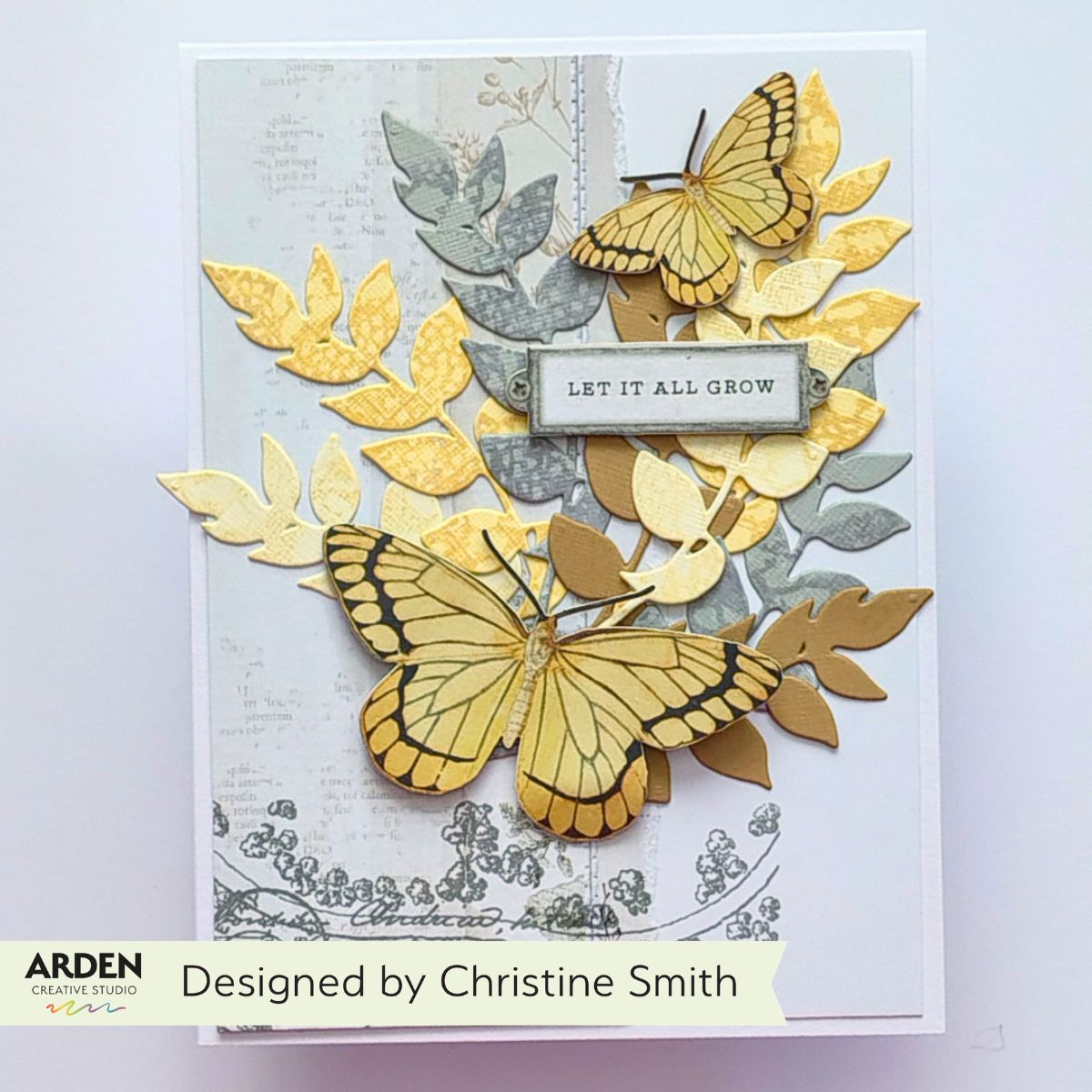 Arden Creative Studio Home and Garden Foliage Laser Cuts acslc0015 yellow butterfly let it all grow card christine smith