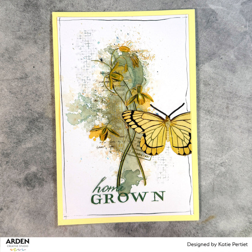 Arden Creative Studio Home and Garden Foliage Laser Cuts acslc0015 yellow butterfly yellow flowers home grown card katie pertiet