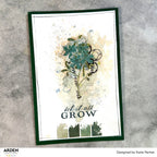 Arden Creative Studio Home and Garden Rub On Transfer Set acsro0014 blue flowers green leaves let it all grow card katie pertiet