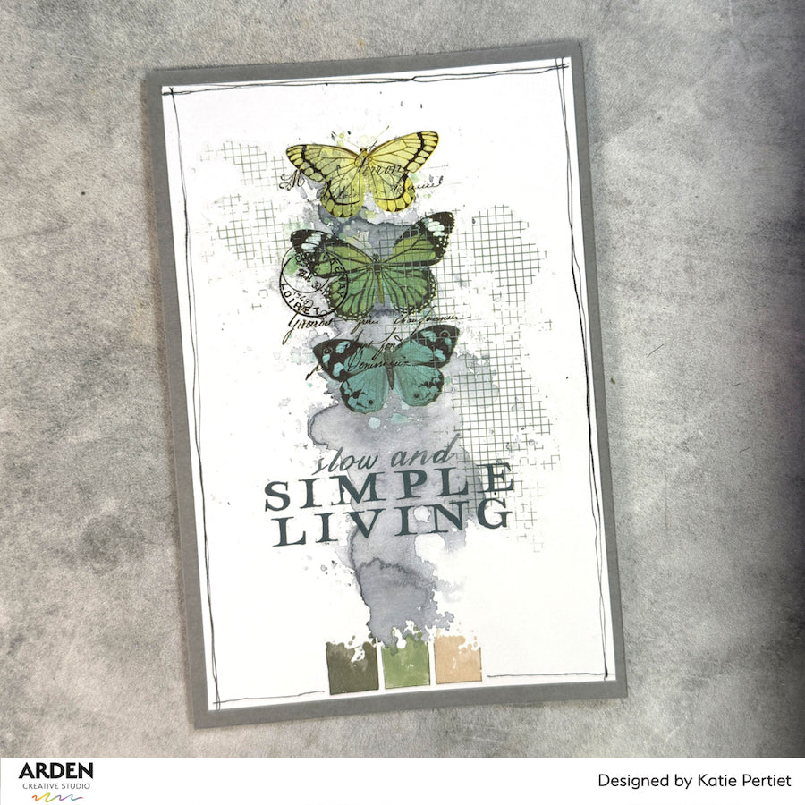 Arden Creative Studio Home and Garden Rub On Transfer Set acsro0014 butterflies postage stamp slow and simple living card katie pertiet