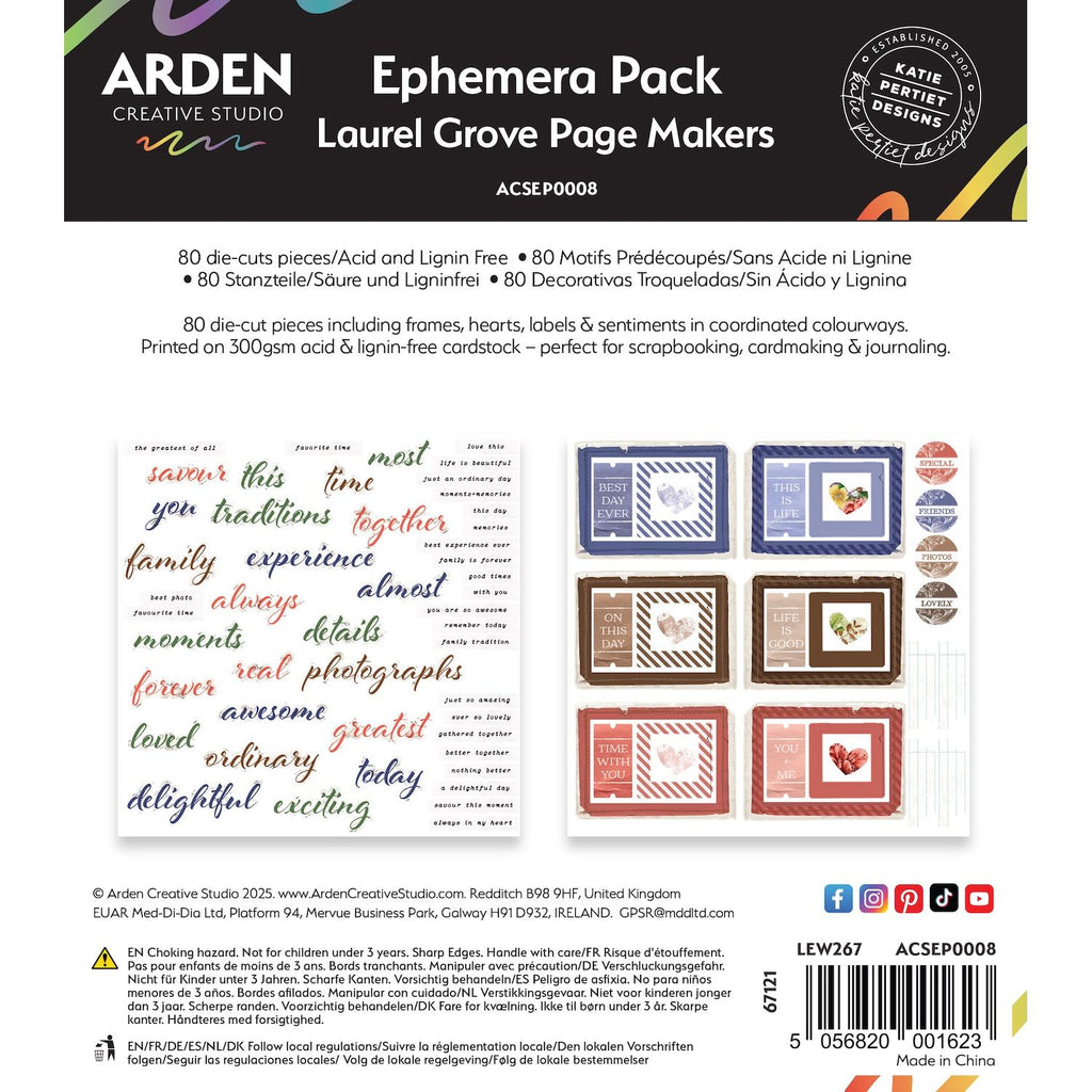 Arden Creative Studio Laurel Grove Page Makers Ephemera Pack acsep0008 pieces