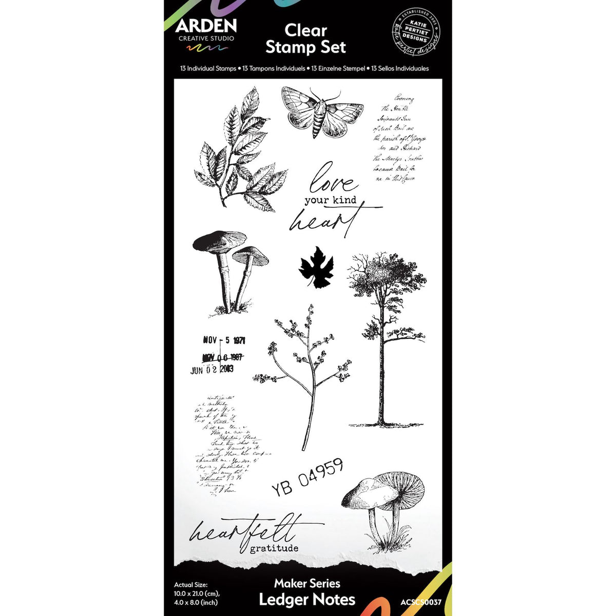 Arden Creative Studio Ledger Notes Clear Stamp Set acscs0037