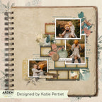 Arden Creative Studio Ledger Notes Clear Stamp Set acscs0037 father and daughter butterflies leaves happy times journal katie pertiet