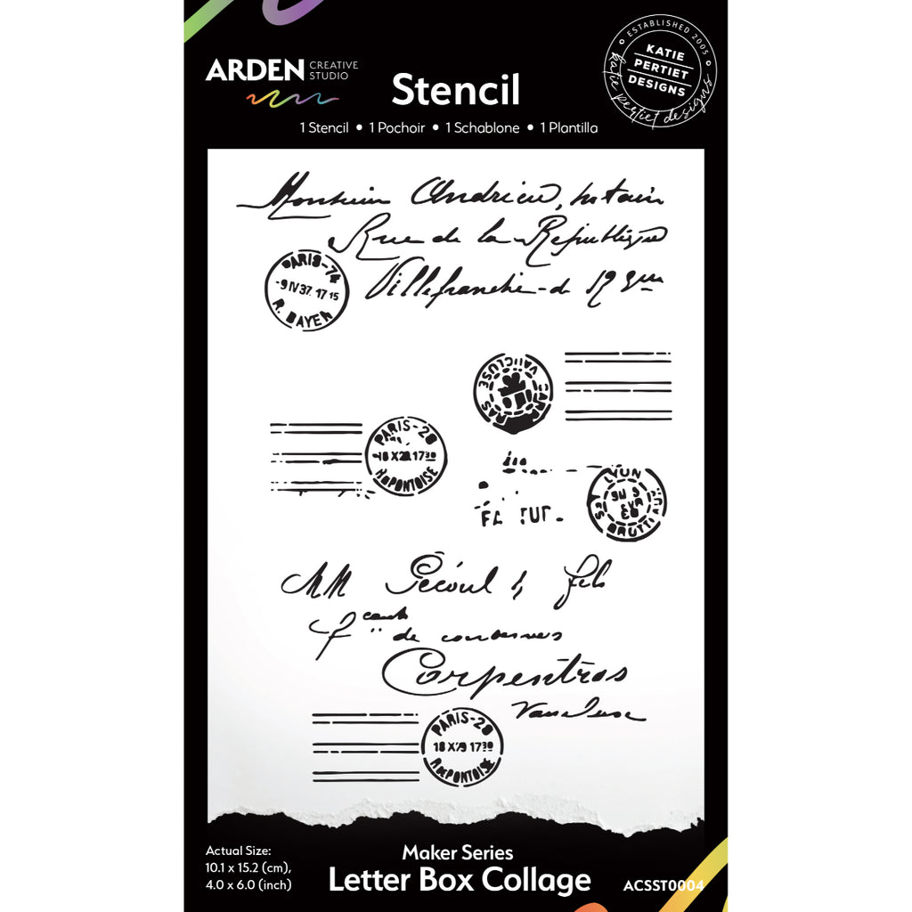 Arden Creative Studio Letter Box Collage Stencil acsst0004