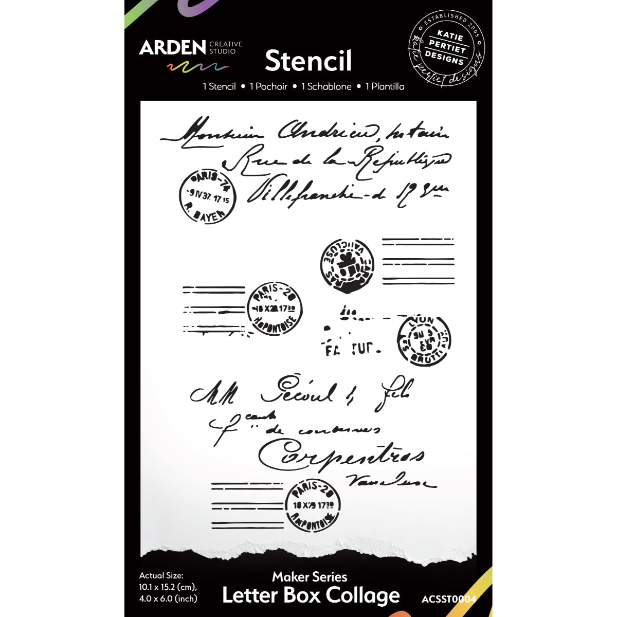 Arden Creative Studio Letter Box Collage Stencil acsst0004