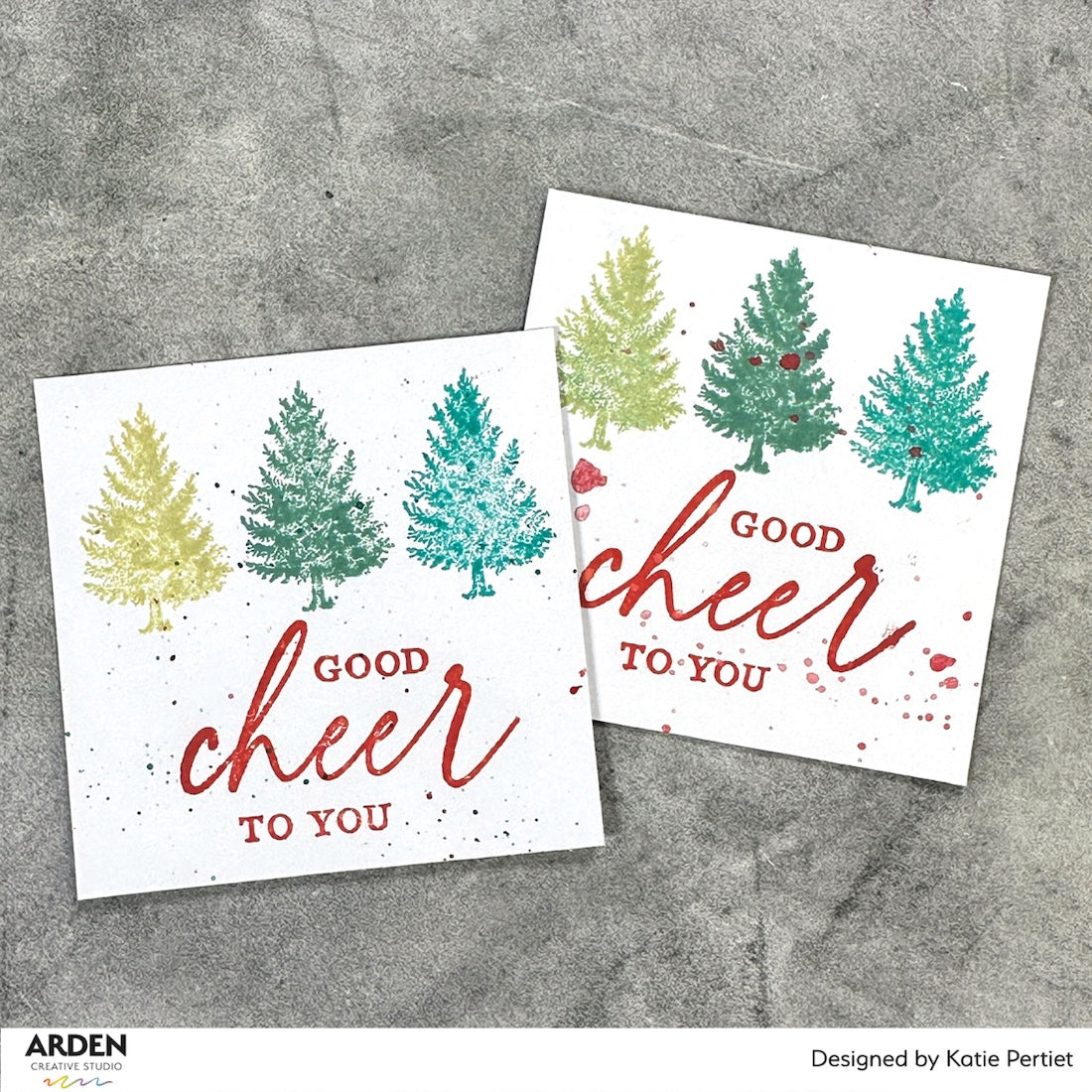 Arden Creative Studio Maker Series Arboretum Clear Stamp Set acscs0034 pine trees good cheer to you card