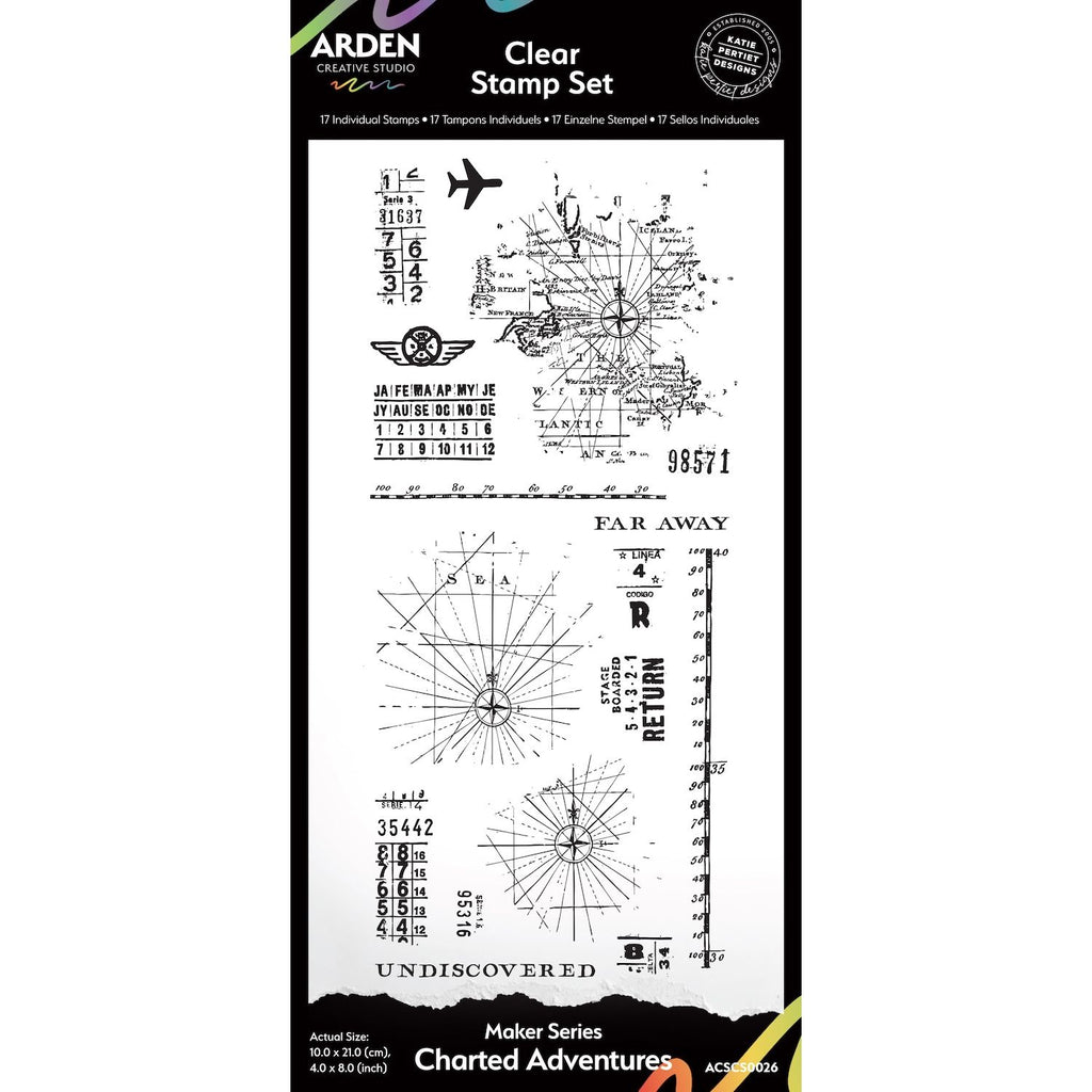 Arden Creative Studio Maker Series Charted Adventures Clear Stamp Set acscs0026