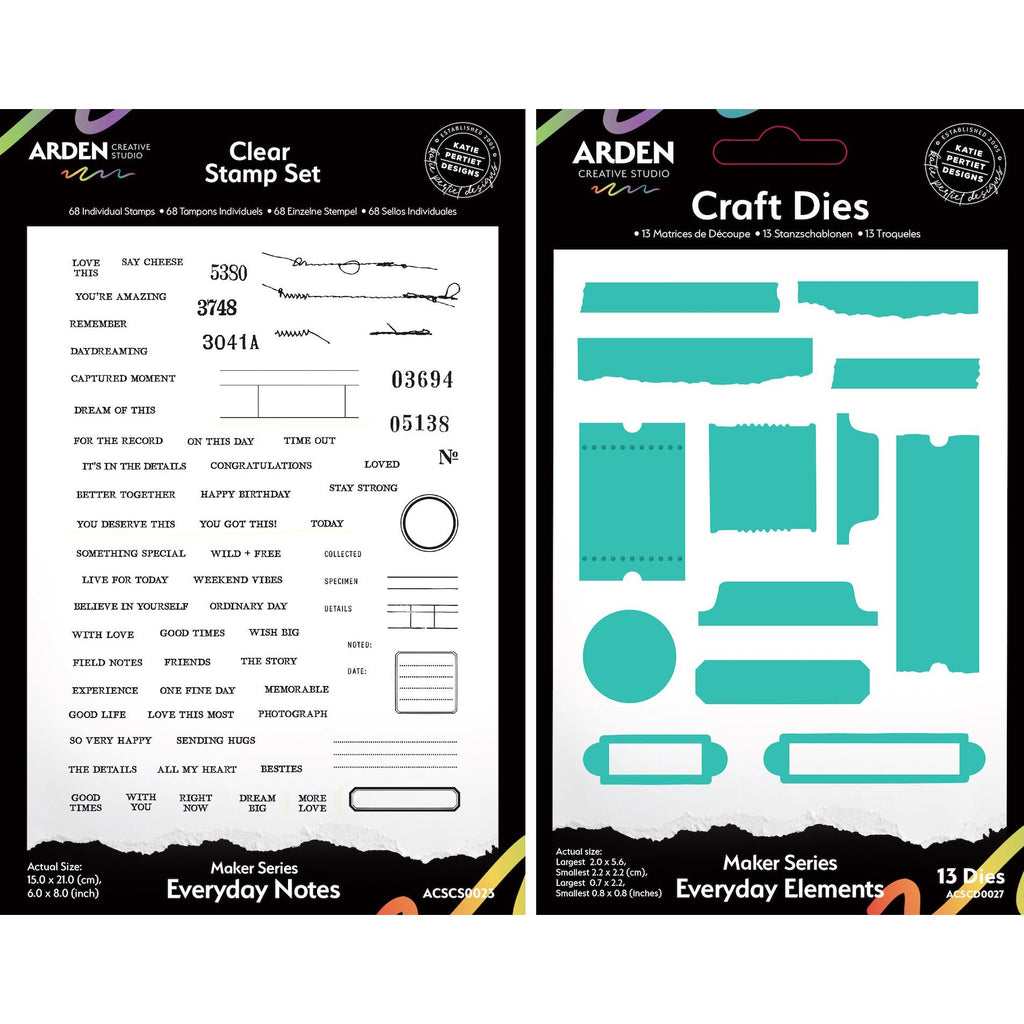 Arden Creative Studio Maker Series Everyday Notes Stamp and Die Bundle