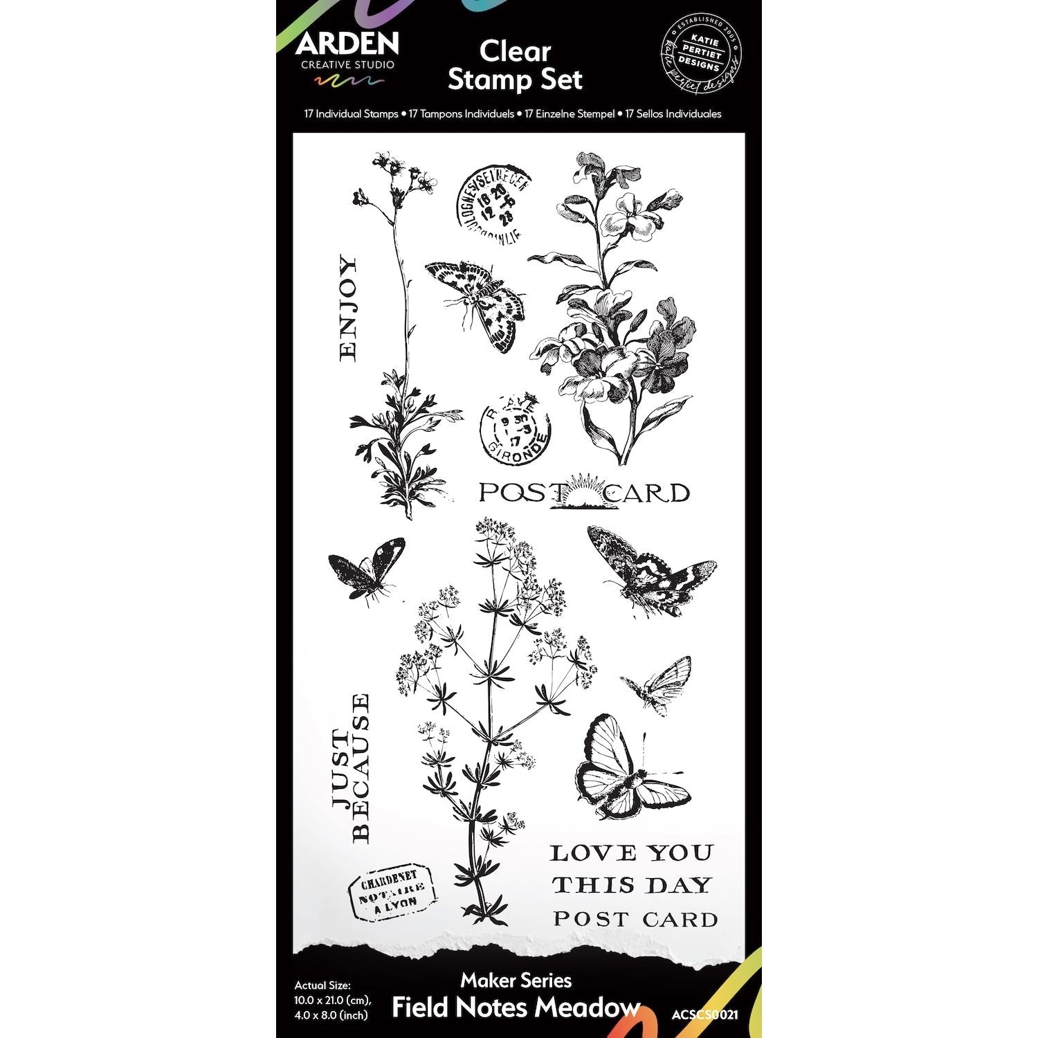 Arden Creative Studio Maker Series Field Notes Meadow Clear Stamp Set acscs0021